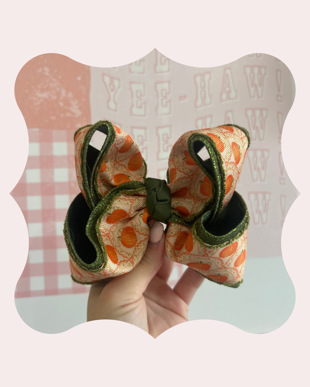 Hello Fall Green Bow
