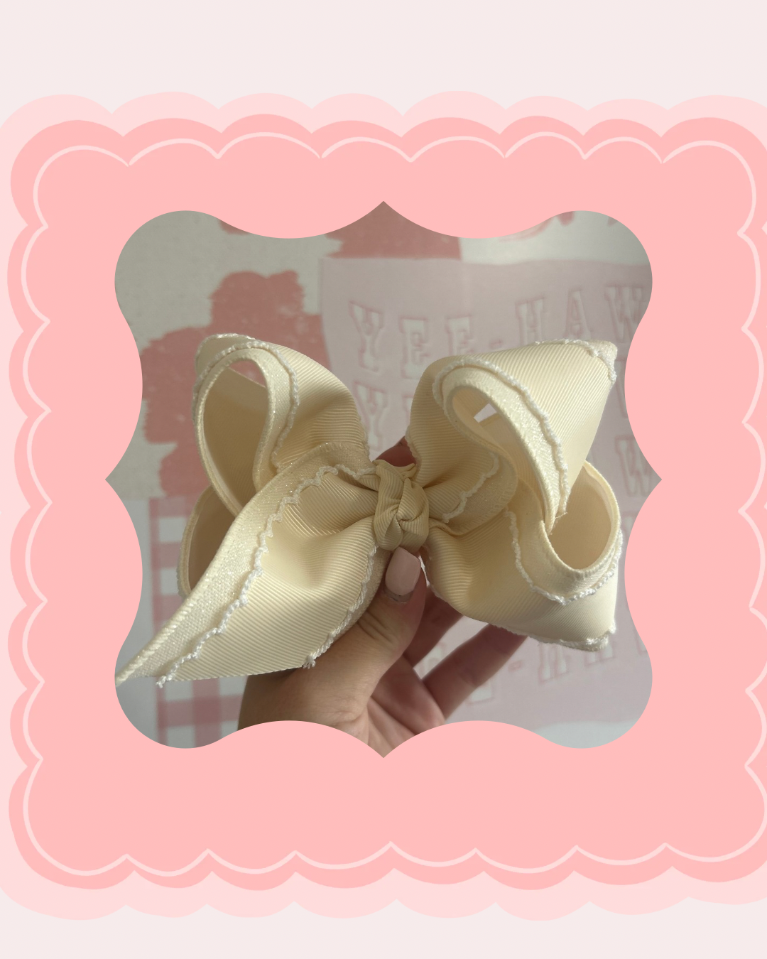 Satin Ivory Basic Bow
