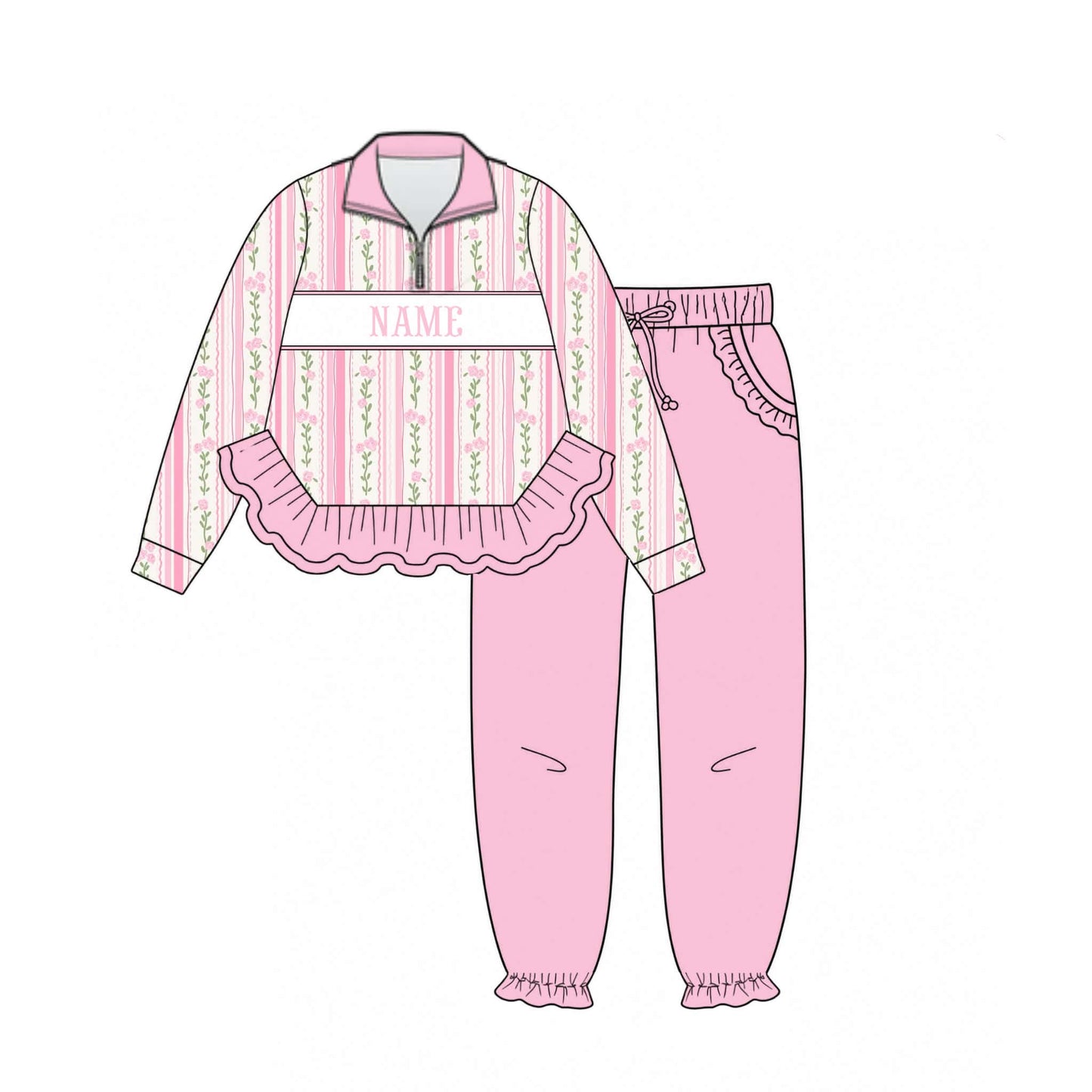 Floral Girly HalfZip- ETA Nov