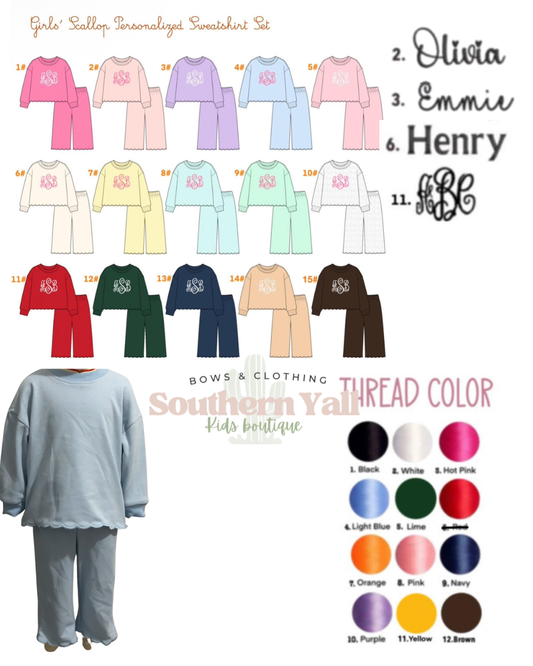 Embroidered Scalloped Sets- ETA Aug
