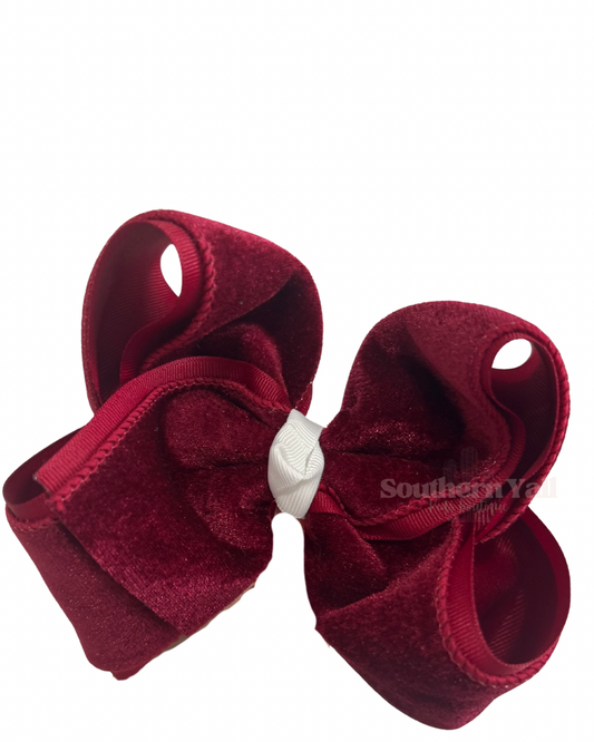 Velvet Deep Red Bow