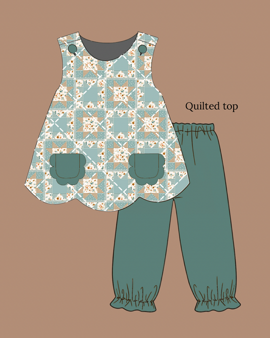 Quilted pants Set-