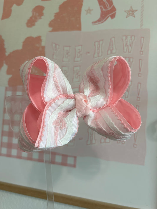 Light Pink Fancy Bow 5”