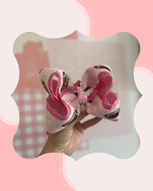 Pink Out Football Bow
