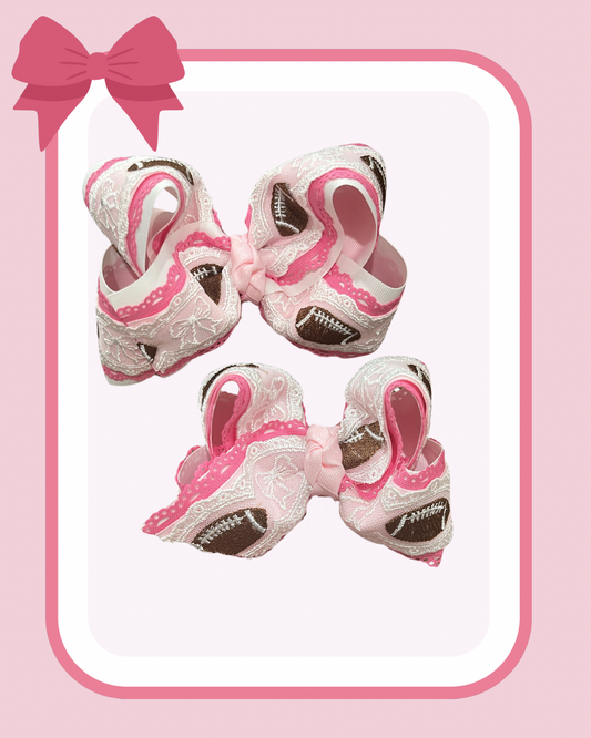 Pink Out Football Bows- PreOrder